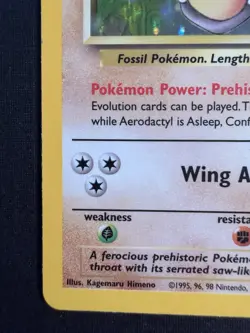 Pokemon TCG Aerodactyl Fossil 1/62 Holo Rare 60 HP Stage 1 1999 Wizards Fighting - Image 4