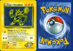 LT. SURGE'S ELECTABUZZ 27/132 RARE GYM HEROES POKEMON UNLIMITED MP - Image 3