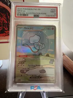 Pokemon 2024 Mew ex 232/091 Special Illustration Rare Paldean Fates PSA 9 - Image 1