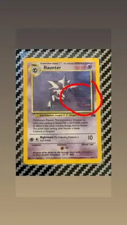 Pokemon Card - ERROR Haunter 6/62 Fossil Holo Rare Blue Ink Stain MISPRINT LP - Image 1