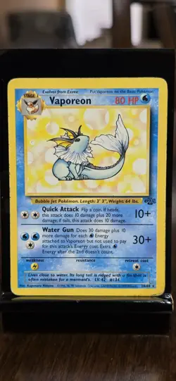 Pokemon TCG Vaporeon 28/64 Jungle Non Holo Rare PKMN - Image 2