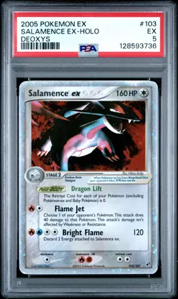 2005 POKEMON EX DEOXYS #103 SALAMENCE EX-HOLO PSA 5 - Image 1