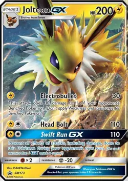 Heavily Played Jolteon GX - SM173 - SM Black Star Promo Pokemon SM Promos - Image 1