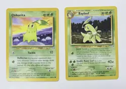 Pokemon - Chikorita 53/111 & Bayleef - 29/111 Unlimited Edition Neo Genesis - Image 1