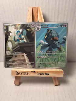 Golett 122/086 and Golurk 123/086 Pokemon Card TCG Rare Full Art - Image 1
