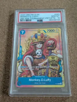 2024 One Piece EN Monkey D. Luffy 2nd Anniversary Tournament Promo #P-043 PSA 10 - Image 3