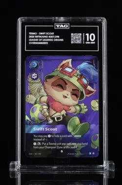 Teemo Swift Scout 2025 Riftbound TAG Graded 10 Overnumbered Card - Image 1
