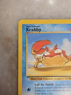 RARE 1999 WOTC Pokemon Fossil Krabby Card 51/62 TCG - Image 2