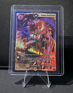 VCard: Awakened Worlds 1st Edition Feral Buffpup Ultra Rare 10 Holo Card - Image 1