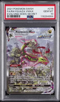 2021 POKEMON SWORD & SHIELD EVOLVING SKIES SECRET FULL ART/RAYQUAZA VMAX PSA 10 - Image 1