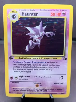 Pokemon TCG First Edition Haunter 6/62 Fossil Set Holo Rare WOTC 1999 VTG - Image 1