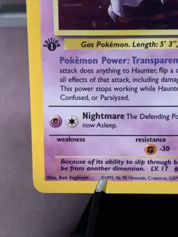 Pokemon TCG First Edition Haunter 6/62 Fossil Set Holo Rare WOTC 1999 VTG - Image 5