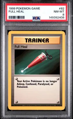 1999 POKEMON BASE SET UNLIMITED #82 FULL HEAL PSA 8 - Image 1