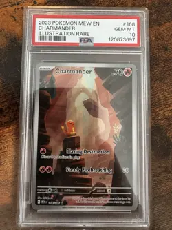 Pokemon Charmander Illustration Rare Holo 168/165 Scarlet & Violet PSA 10 2023 - Image 1