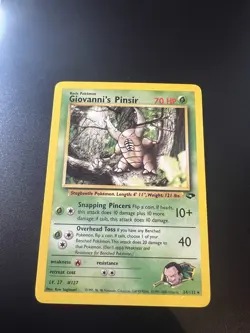 Giovanni’s Pinsir 24/132 Gym Challenge Unlimited 2000 Pokemon Card Rare NM - Image 1