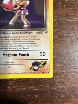 2000 Pokemon Gym Heroes Rocket’s Hitmonchan Holo 11/132 Free Shipping - Image 4