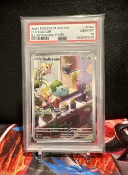 2024 POKEMON SCR EN-STELLAR CROWN ILLUSTRATION RARE #143 BULBASAUR PSA 10 - Image 1