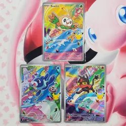 Rowlett 043 + Litten 044 + Popplio 045 - First Partner Pokemon Cards #L514 - Image 1