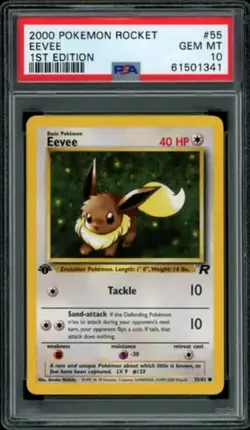 PSA 10 GEM MINT 2000 POKEMON TEAM ROCKET EEVEE 1ST EDITION 55/82 🔥🔥 - Image 1