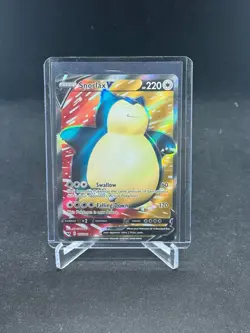 Pokemon Snorlax V Full Art 197/202 Swsh01 Sword & Shield Ultra Rare Holo - Image 1