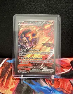 Pokemon TCG Team Rockets Moltres EX Destined Rivals Stamped Promo Card 229/182 - Image 1