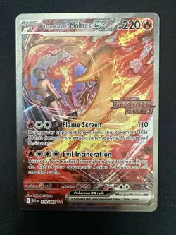 Pokemon TCG Team Rockets Moltres EX Destined Rivals Stamped Promo Card 229/182 - Image 2