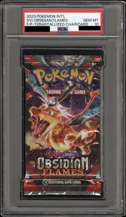 2023 Pokemon S&V Obsidian Flames Booster Pack Charizard Art PSA 10 Gem Mint - Image 1