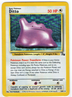 Ditto 3/62 Fossil Holo Rare Unlimited Pokemon TCG WOTC English - Image 1