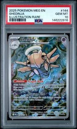 2025 POKEMON MEG EN-MEGA EVOLUTION ILLUSTRATION RARE #144 SHEDINJA PSA 10 - Image 1