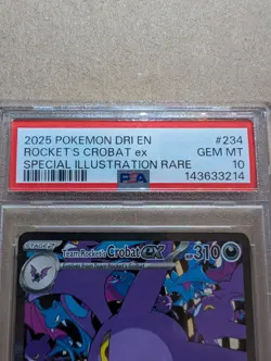 2025 POKEMON DRI EN-DESTINED RIVALS #234 TEAM ROCKET'S CROBAT EX PSA 10 - Image 2