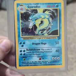 Pokemon Gyarados Base Set Holo Rare 6/102 100 HP Stage 1 Dragon Rage Bubblebeam - Image 1