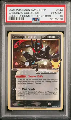 Pokemon PSA 10 Gold Star Greninja Celebrations Elite Trainer Box SWSH #144 Promo - Image 1