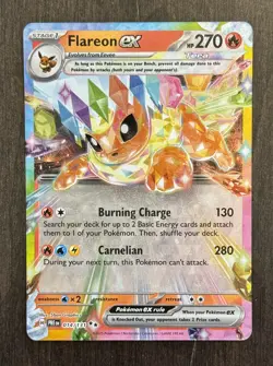 Pokemon Flareon ex 014/131 Prismatic Evolutions Double Rare Full Art NM/Mint - Image 1