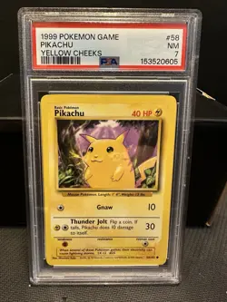 1999 Pokemon Base Set Pikachu Yellow Cheeks 58/102 WOTC PSA 7 - Image 1