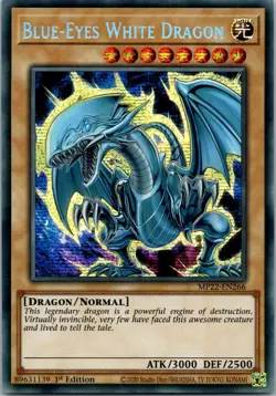 Yugioh Blue-Eyes White Dragon MP22-EN266 1st Edition Prismatic Secret Rare NM - Image 1