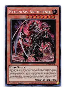Yugioh Regenesis Archfiend ALIN-EN016 Secret Rare 1st Edition *Pinhole Indent - Image 1