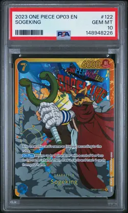 2023 ONE PIECE OP03-PILLARS OF STRENGTH #122 SOGEKING PSA 10 - Image 1