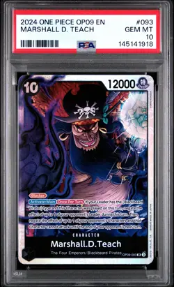 2024 ONE PIECE OP09-EMPERORS IN THE NEW WORLD #093 MARSHALL D. TEACH PSA 10 - Image 1