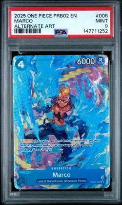2025 ONE PIECE PRB02-PREMIUM BOOSTER THE BEST- VOL.2 ALT ART MARCO PSA 9 - Image 1