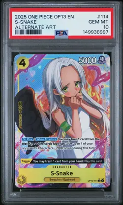2025 ONE PIECE OP13-CARRYING ON HIS WILL ALTERNATE ART #114 S-SNAKE PSA 10 - Image 1
