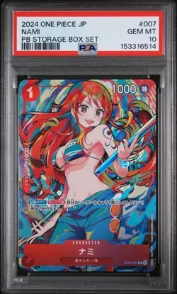 2024 ONE PIECE JAPANESE PREMIUM BOOSTER STORAGE BOX SET #007 NAMI PSA 10 - Image 1