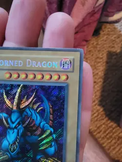 Yu-Gi-Oh! TCG Tri-Horned Dragon LOB-000 Secret Rare Card 1st Edition LP - Image 3