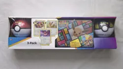 POKEMON COSTCO 3- PACK EEVEE TREASURE COLLECTORS CHEST TIN POKEBALLS BUNDLE NEW - Image 1