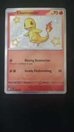 Charmander 109/091 - Paldean Fates PAF Secret Rare Shiny POKEMON - Image 1