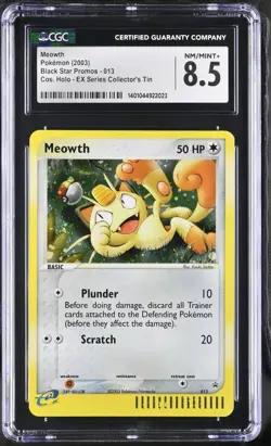 CGC 8.5 NM Meowth 2003 Black Star Promos 013 Holo Pokemon Card psa - Image 1