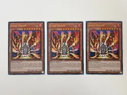 Yugioh - Lava Golem x 3 - 1st Edition Ultra Rare NM - Free Holo Card - Image 1