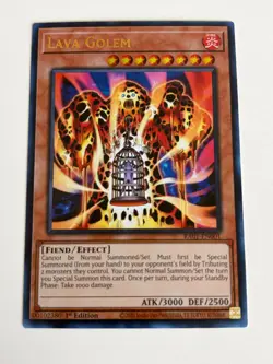 Yugioh - Lava Golem x 3 - 1st Edition Ultra Rare NM - Free Holo Card - Image 2