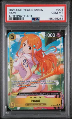 2026 ONE PIECE STARTER DECK ST29-EGGHEAD ALTERNATE ART #008 NAMI PSA 10 - Image 1