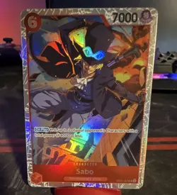 Bandai Sabo OP05-007 Full Art Super Rare Holo 7000 Power One Piece CCG EN - Image 1