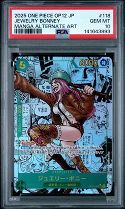 2025 ONE PIECE JPN LEGACY OF THE MASTER MANGA ALT ART #118 JEWELRY BONNEY PSA 10 - Image 1